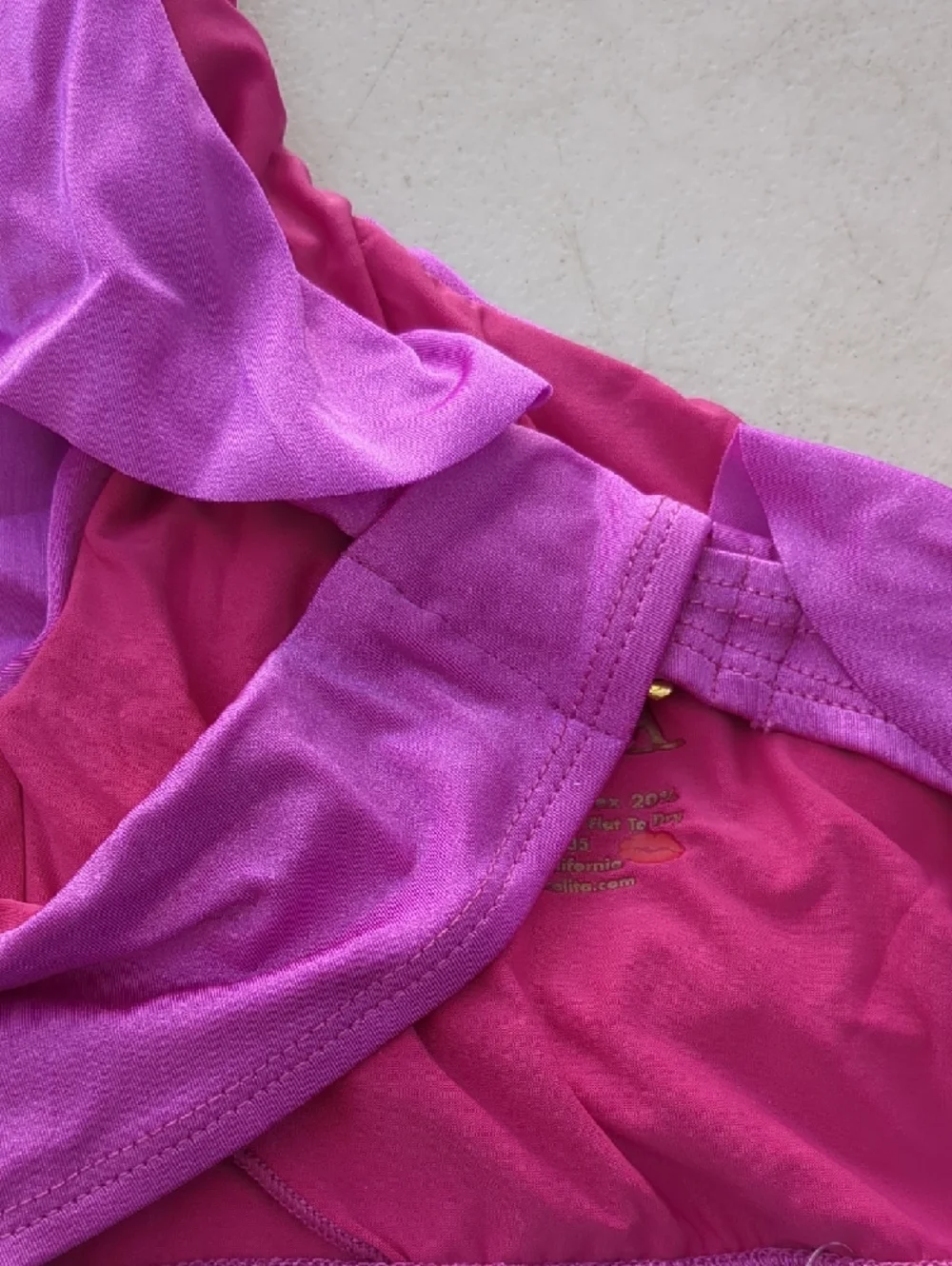 Nicolita One-Shoulder Ruffle Bikini Top in Hot Pink - Picture 5 of 6